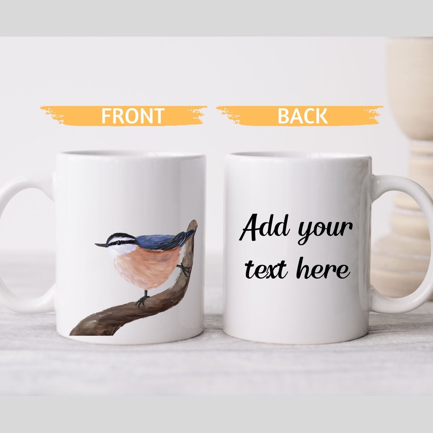 Red Breasted Nuthatch Mug - MerikaArt