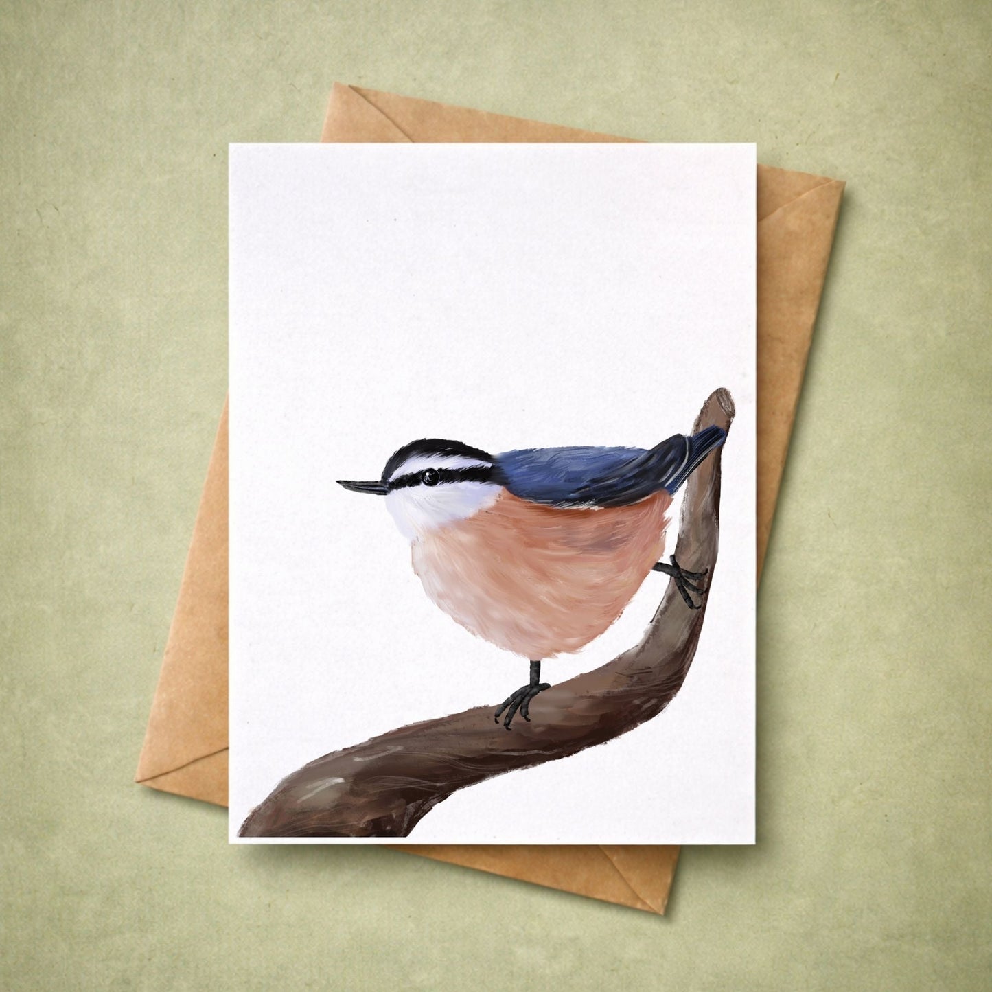 Red - breasted Nuthatch Postcard - MerikaArt