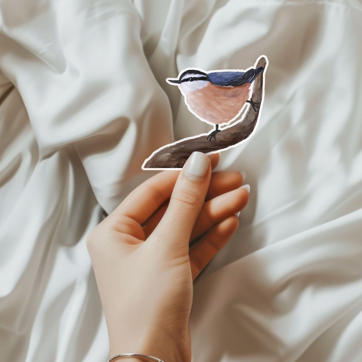 Red - breasted Nuthatch Sticker - MerikaArt