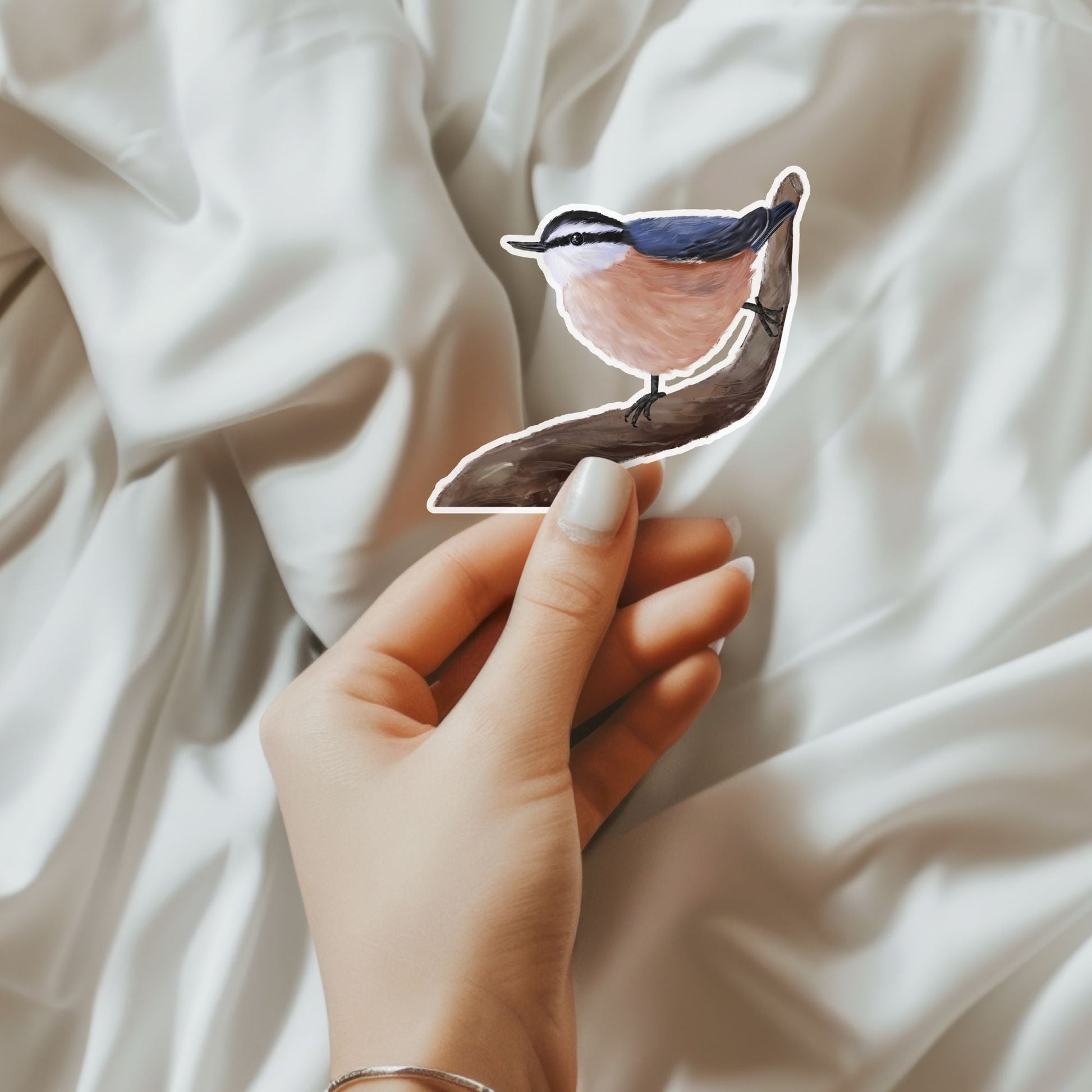 Red - breasted Nuthatch Sticker - MerikaArt