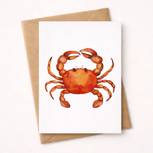 Red Crab Postcard - MerikaArt