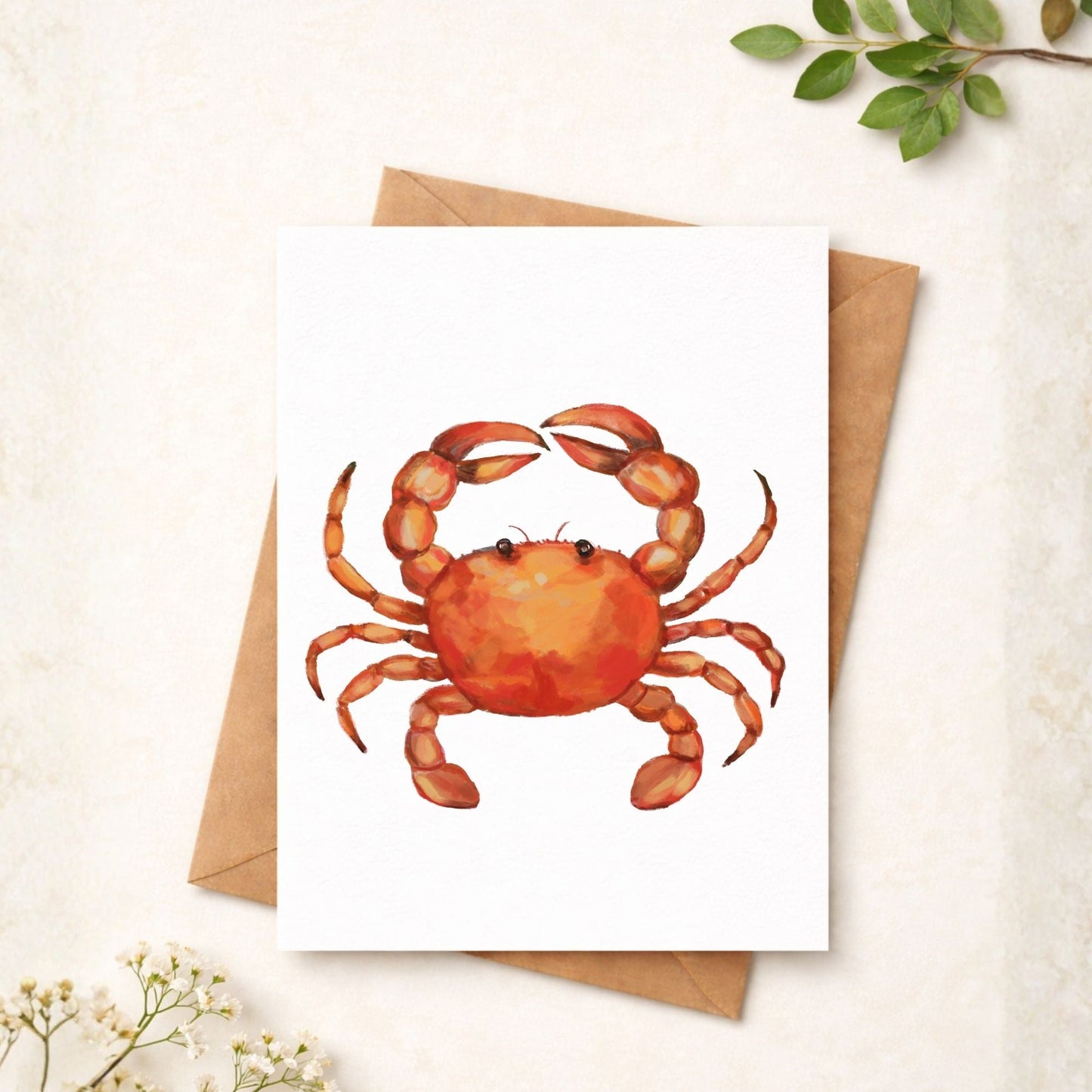Red Crab Postcard - MerikaArt