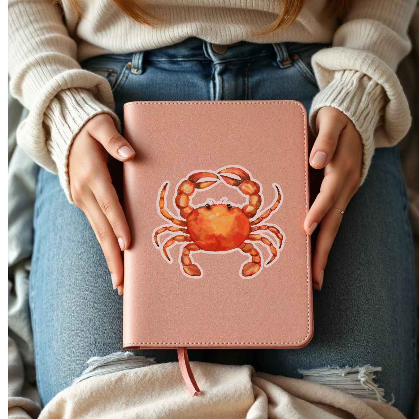 Red Crab Vinyl Sticker - MerikaArt