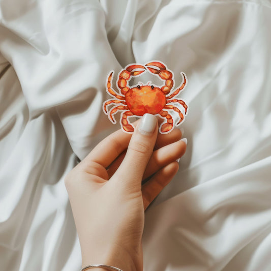 Red Crab Vinyl Sticker - MerikaArt