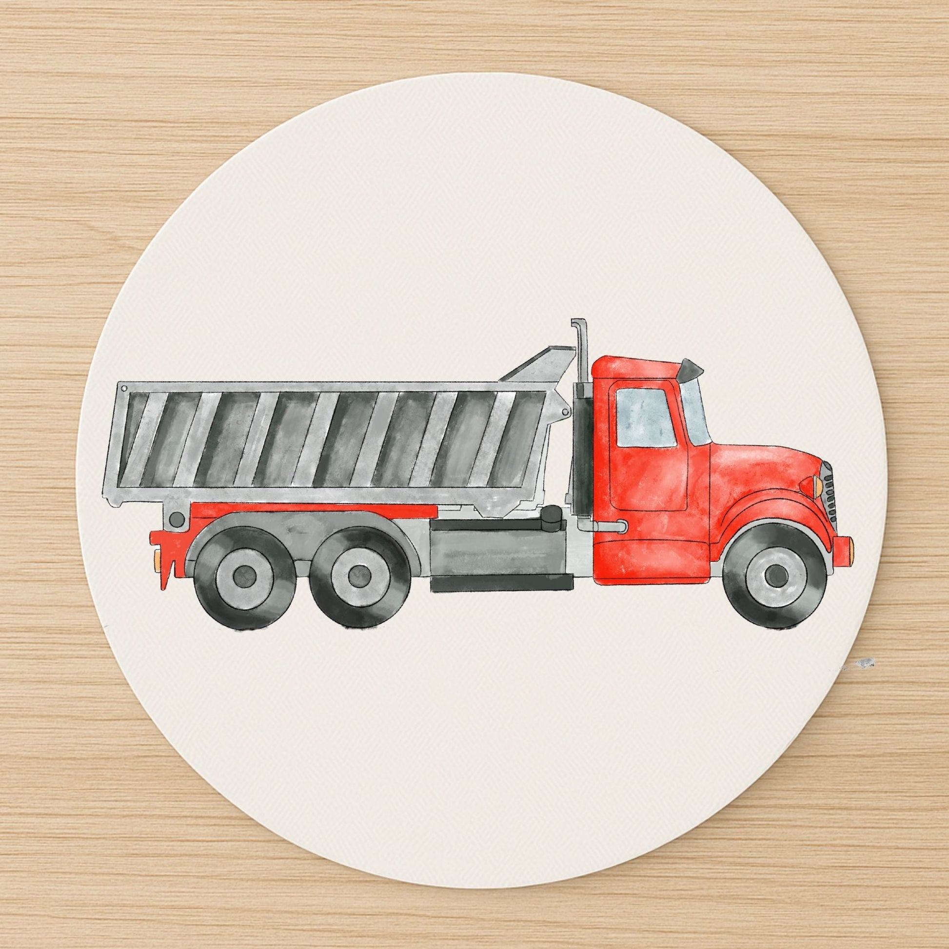 Red Dump Truck Mousepad - MerikaArt