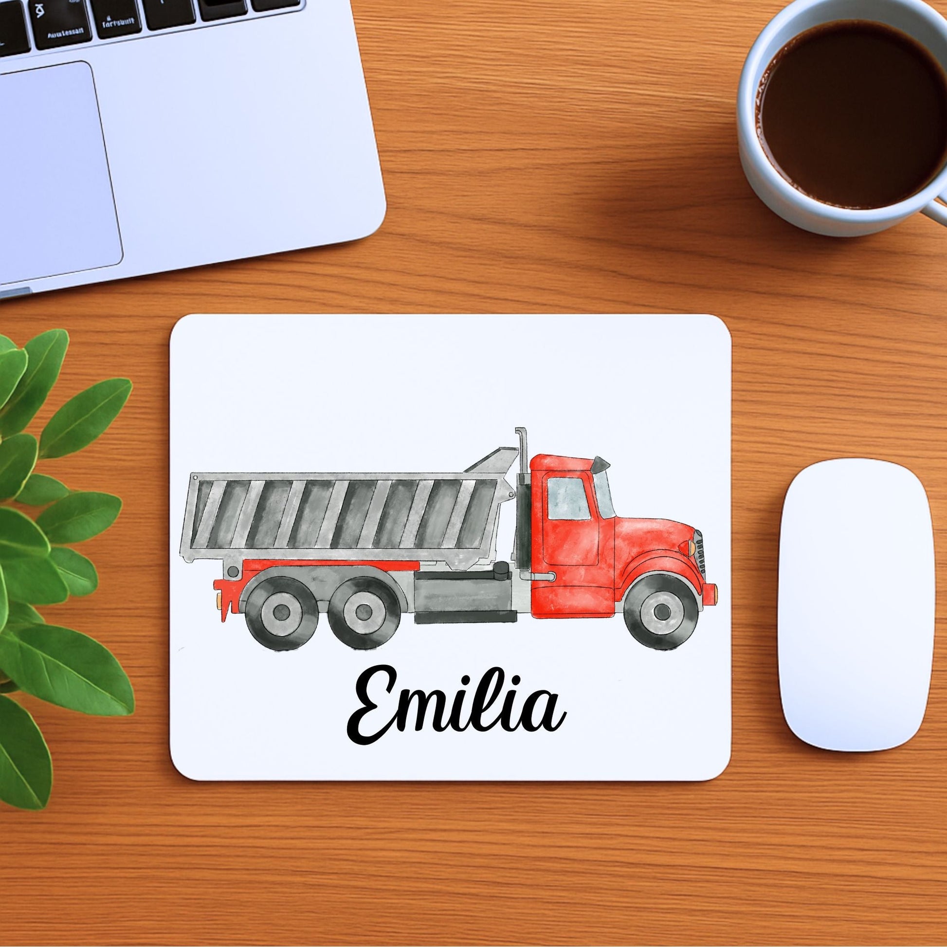 Red Dump Truck Mousepad - MerikaArt