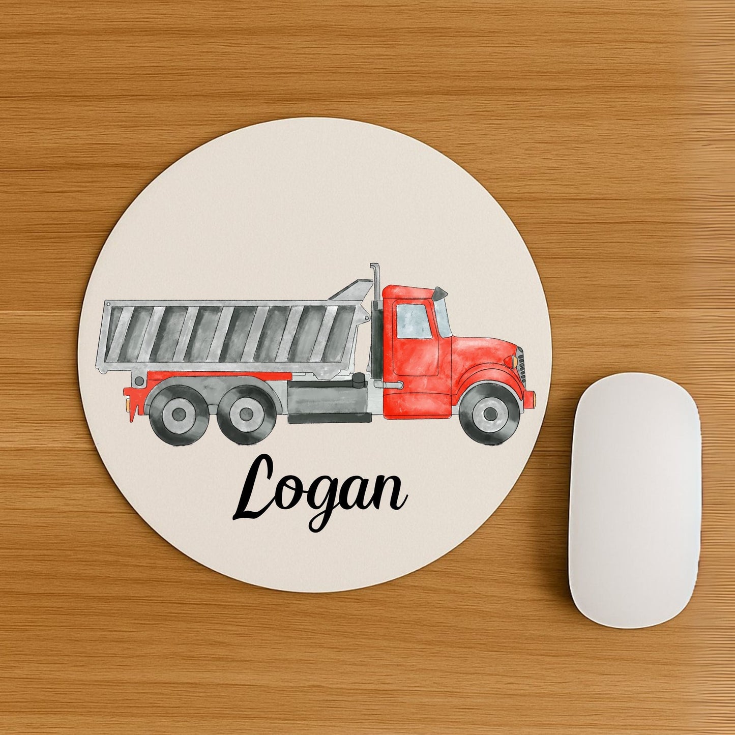 Red Dump Truck Mousepad - MerikaArt
