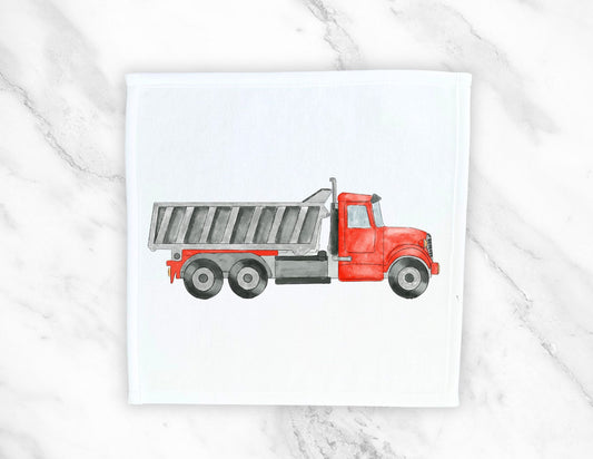 Red Dump Truck Washcloth - MerikaArt