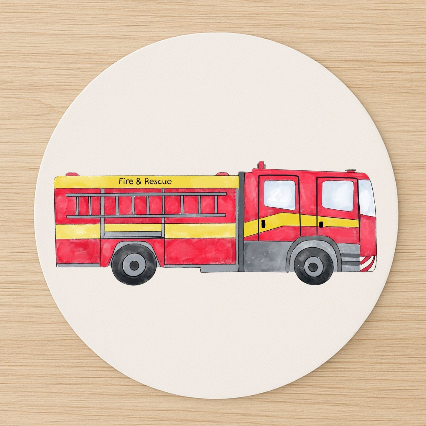 Red Fire Truck Mousepad - MerikaArt