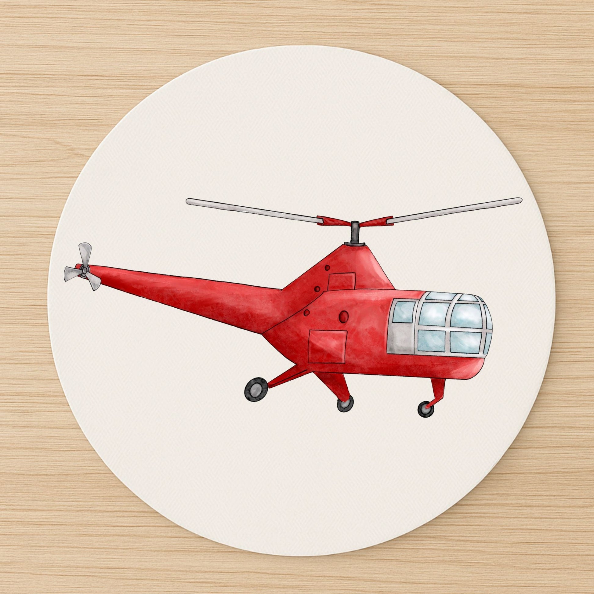 Red Helicopter Mousepad - MerikaArt