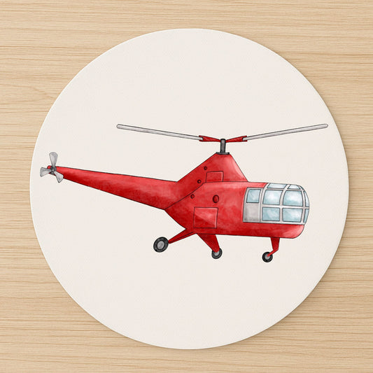 Red Helicopter Mousepad - MerikaArt