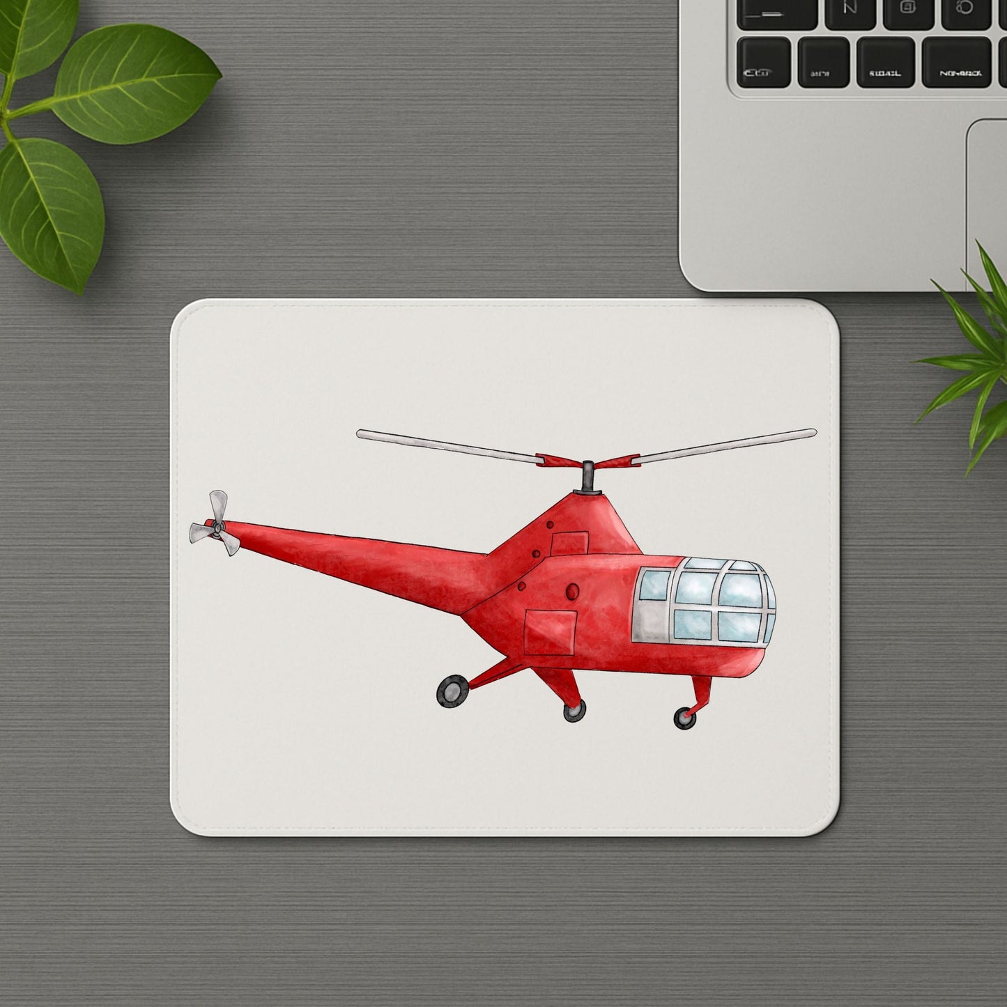 Red Helicopter Mousepad - MerikaArt
