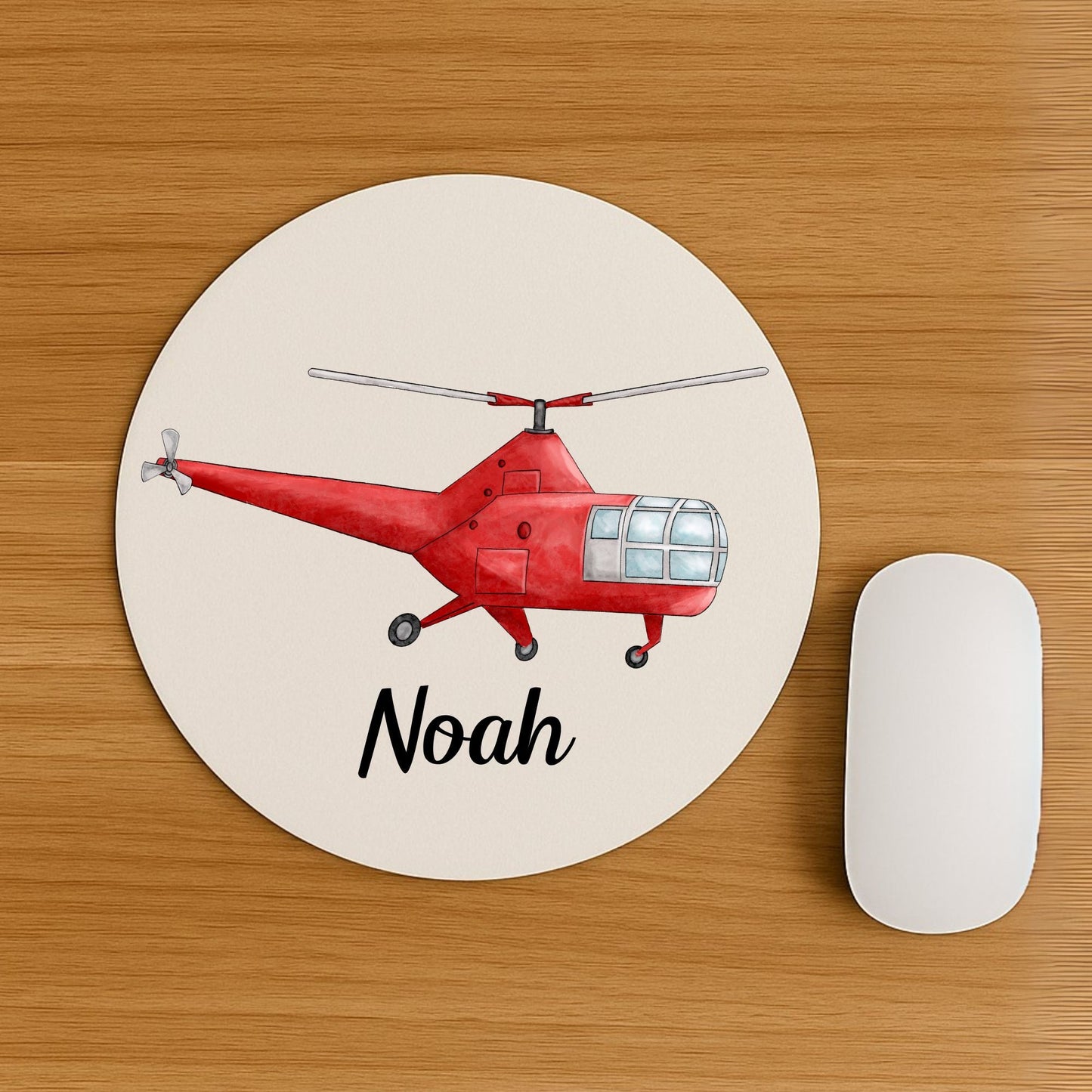 Red Helicopter Mousepad - MerikaArt