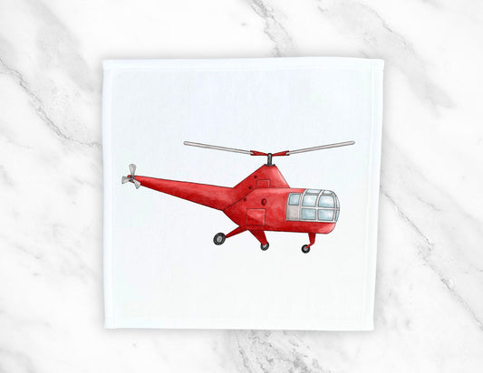 Red Helicopter Washcloth - MerikaArt