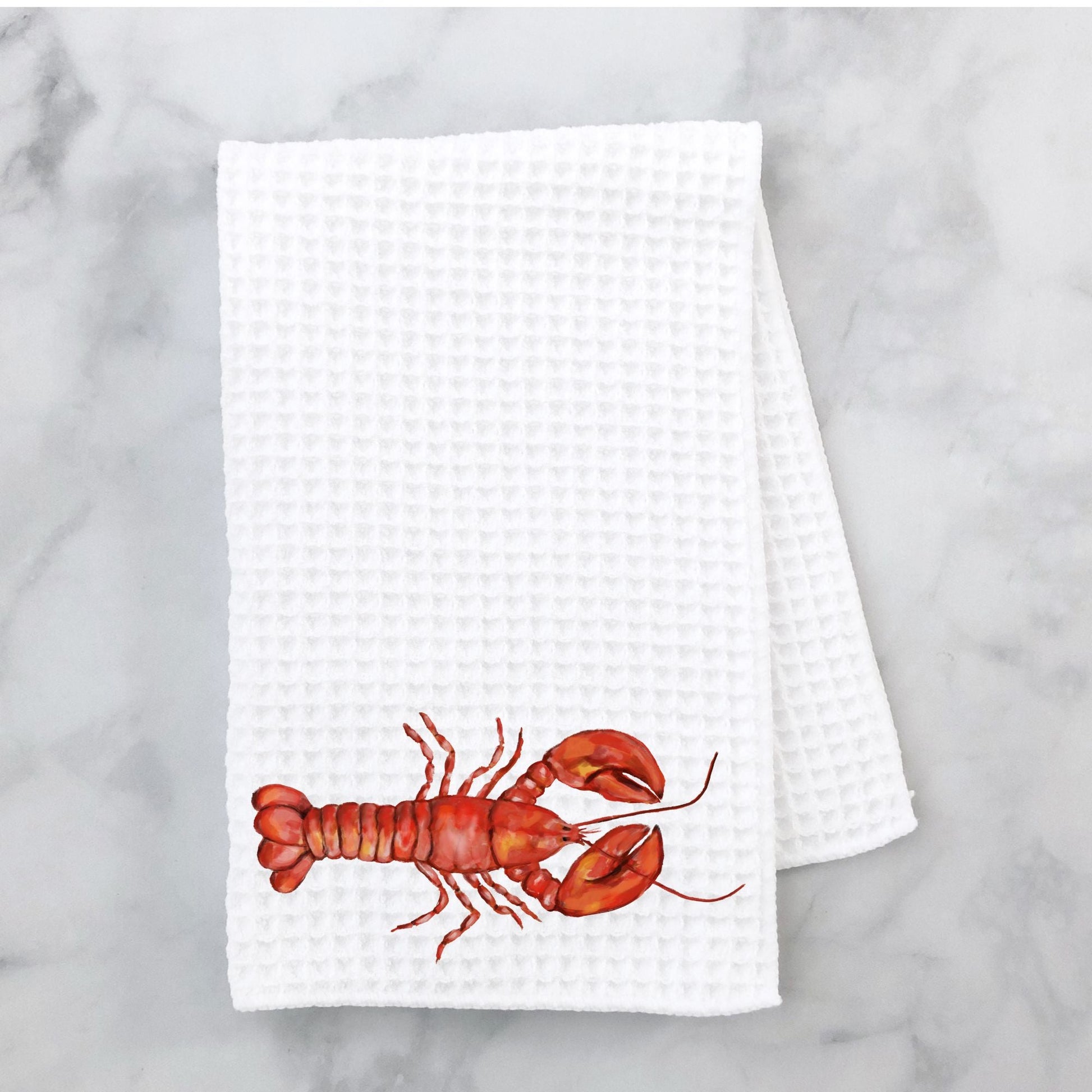 Red Lobster Kitchen Towel - MerikaArt