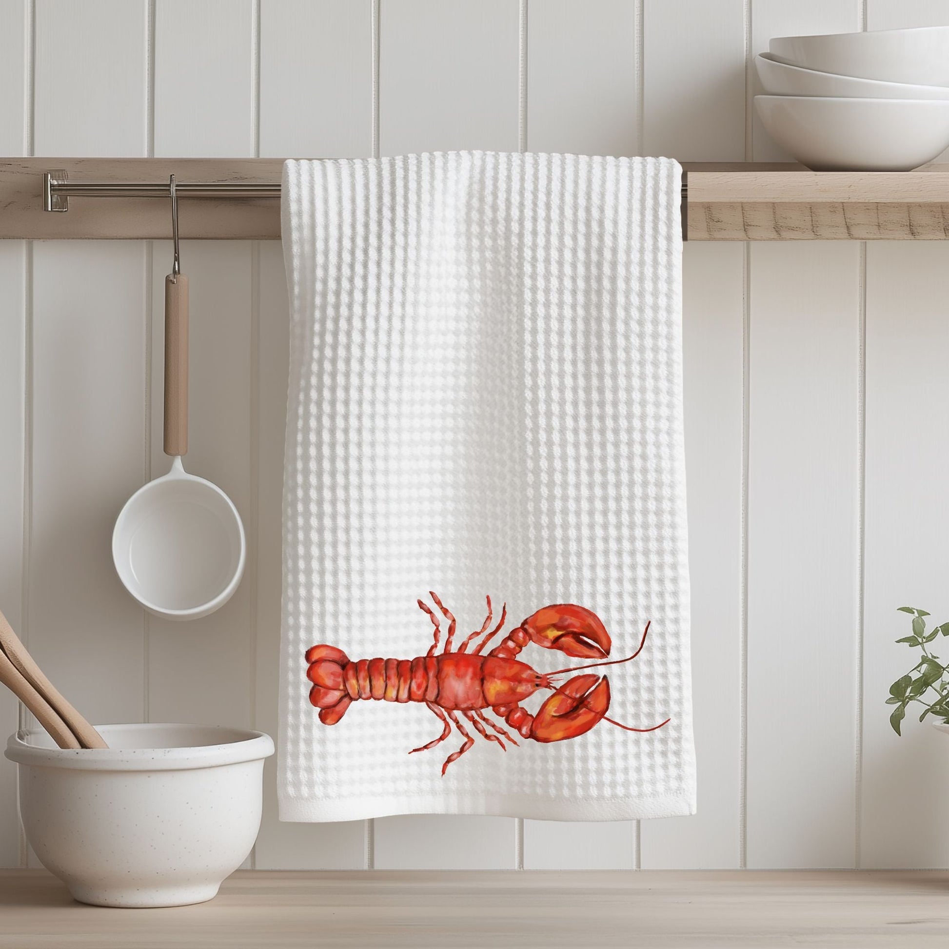 Red Lobster Kitchen Towel - MerikaArt
