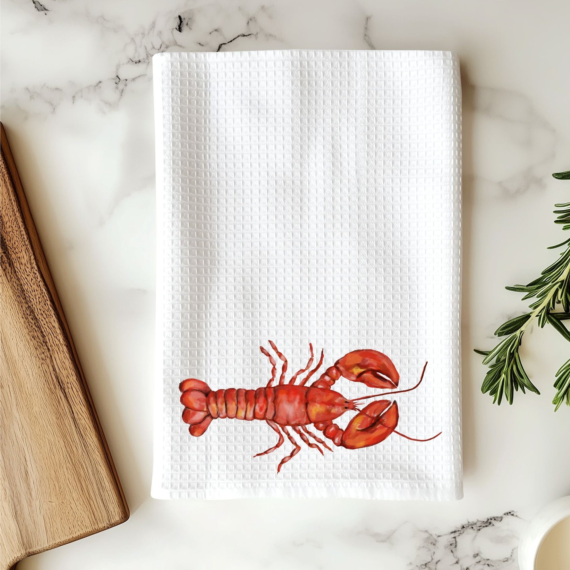 Red Lobster Kitchen Towel - MerikaArt
