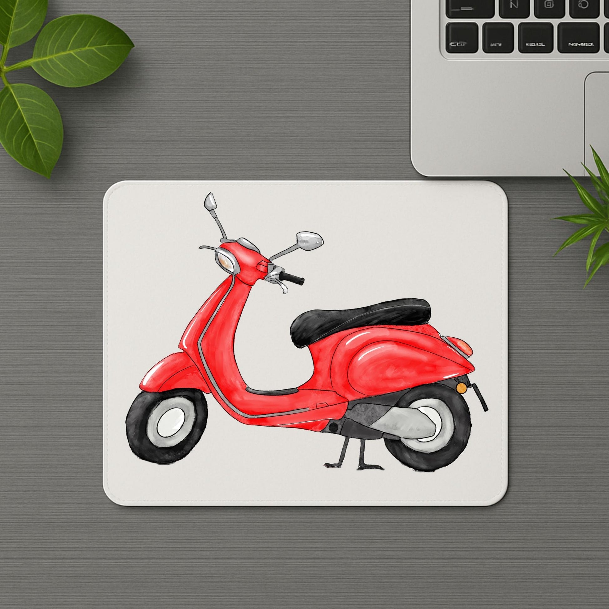 Red Scooter Mousepad - MerikaArt