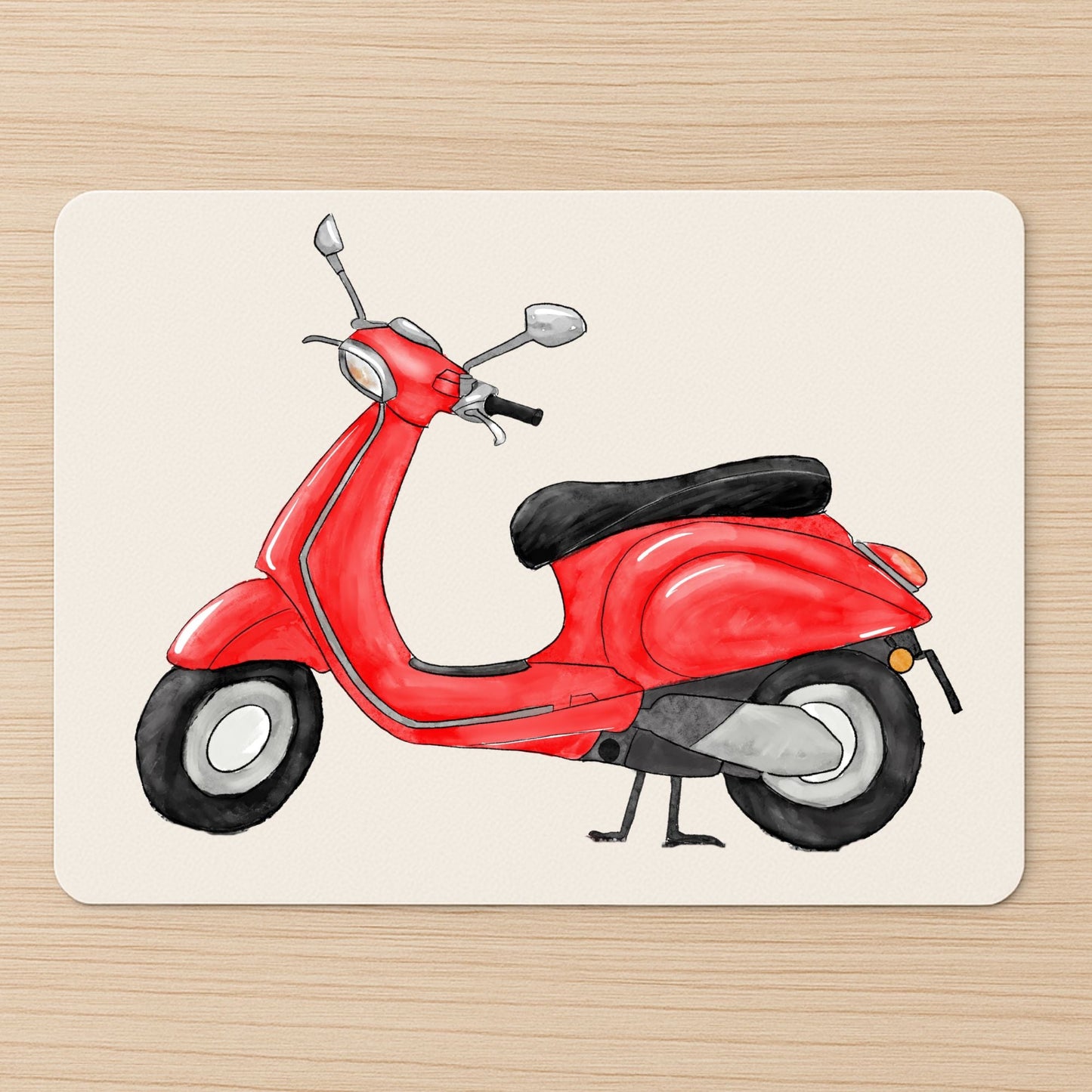 Red Scooter Mousepad - MerikaArt