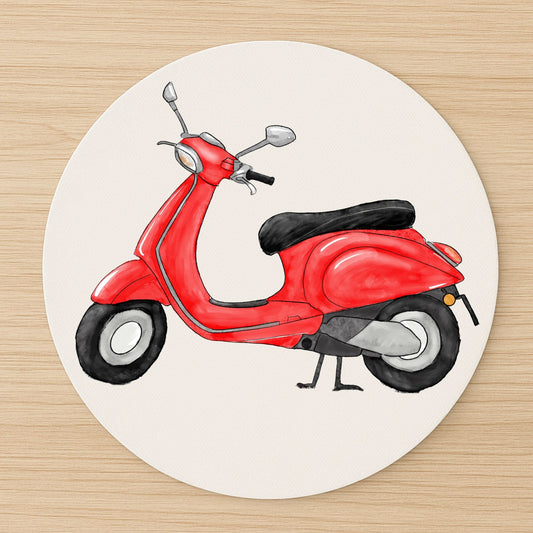 Red Scooter Mousepad - MerikaArt