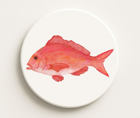 Red Snapper Ceramic Coaster - MerikaArt