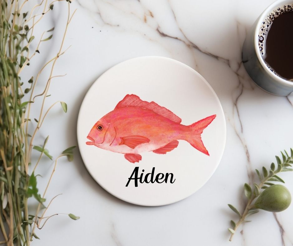 Red Snapper Ceramic Coaster - MerikaArt