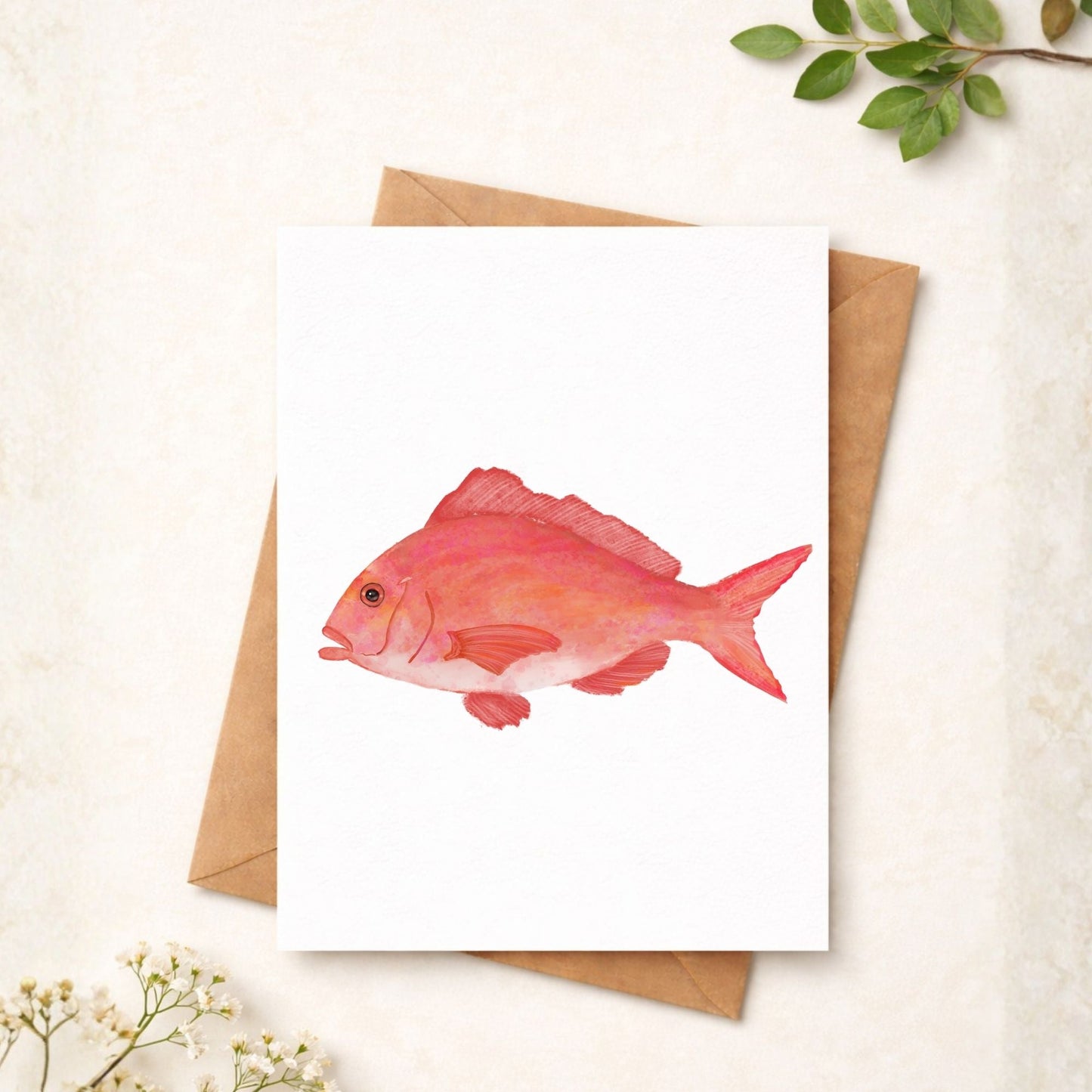 Red Snapper Fish Postcard - MerikaArt