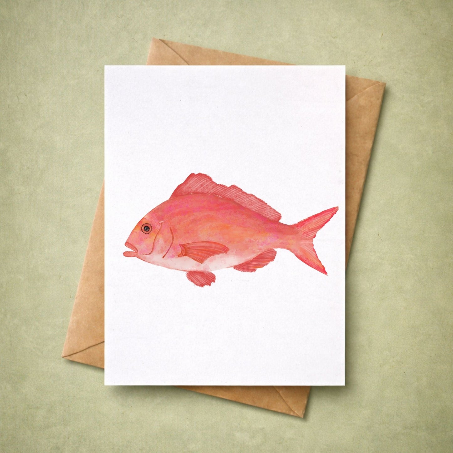 Red Snapper Fish Postcard - MerikaArt