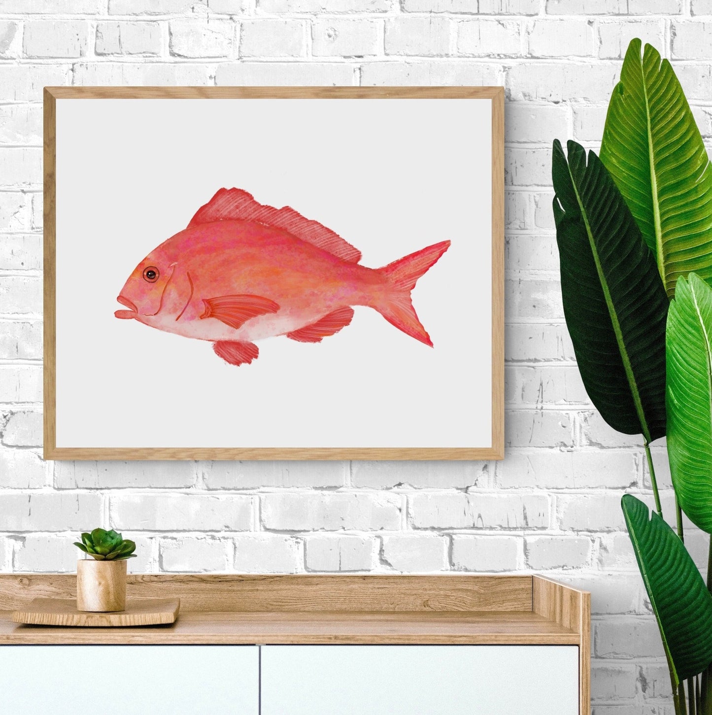 Red Snapper Fish Print - MerikaArt