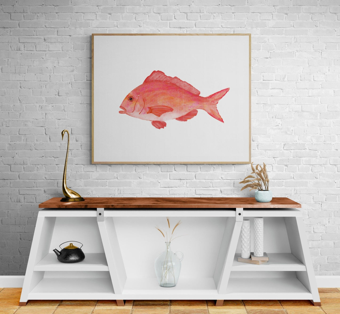 Red Snapper Fish Print - MerikaArt