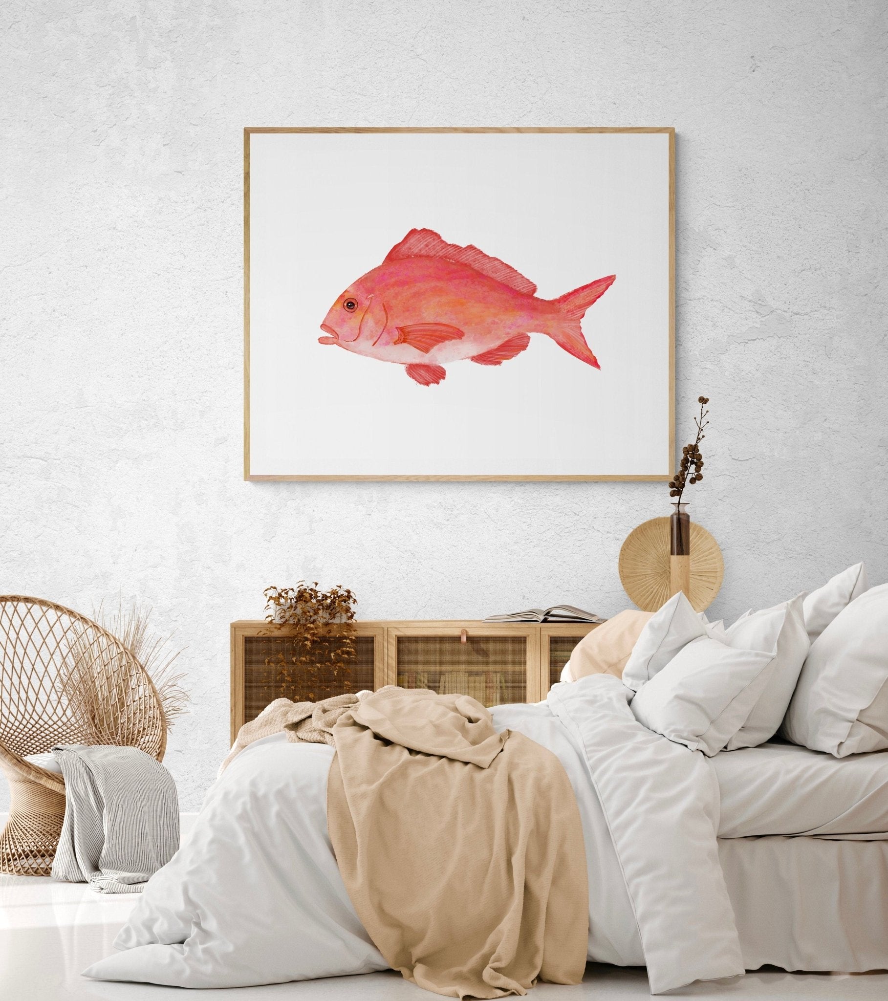 Red Snapper Fish Print - MerikaArt