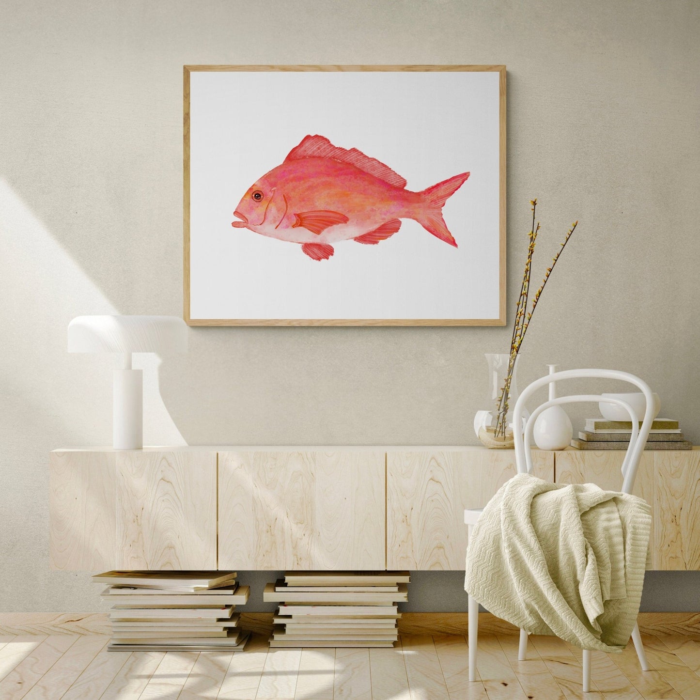 Red Snapper Fish Print - MerikaArt