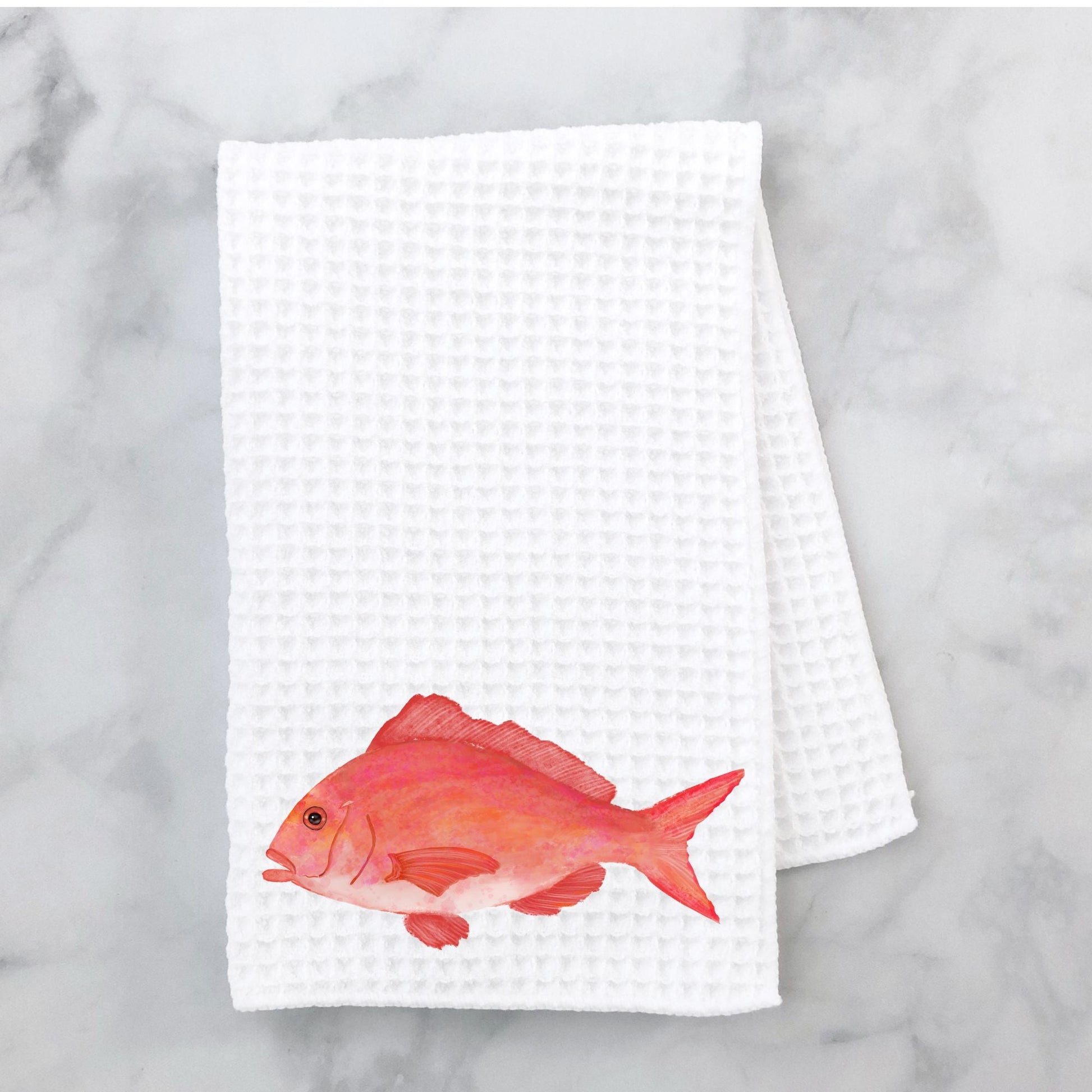 Red Snapper Kitchen Towel - MerikaArt