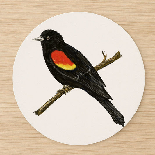 Red - Winged Blackbird Mousepad - MerikaArt