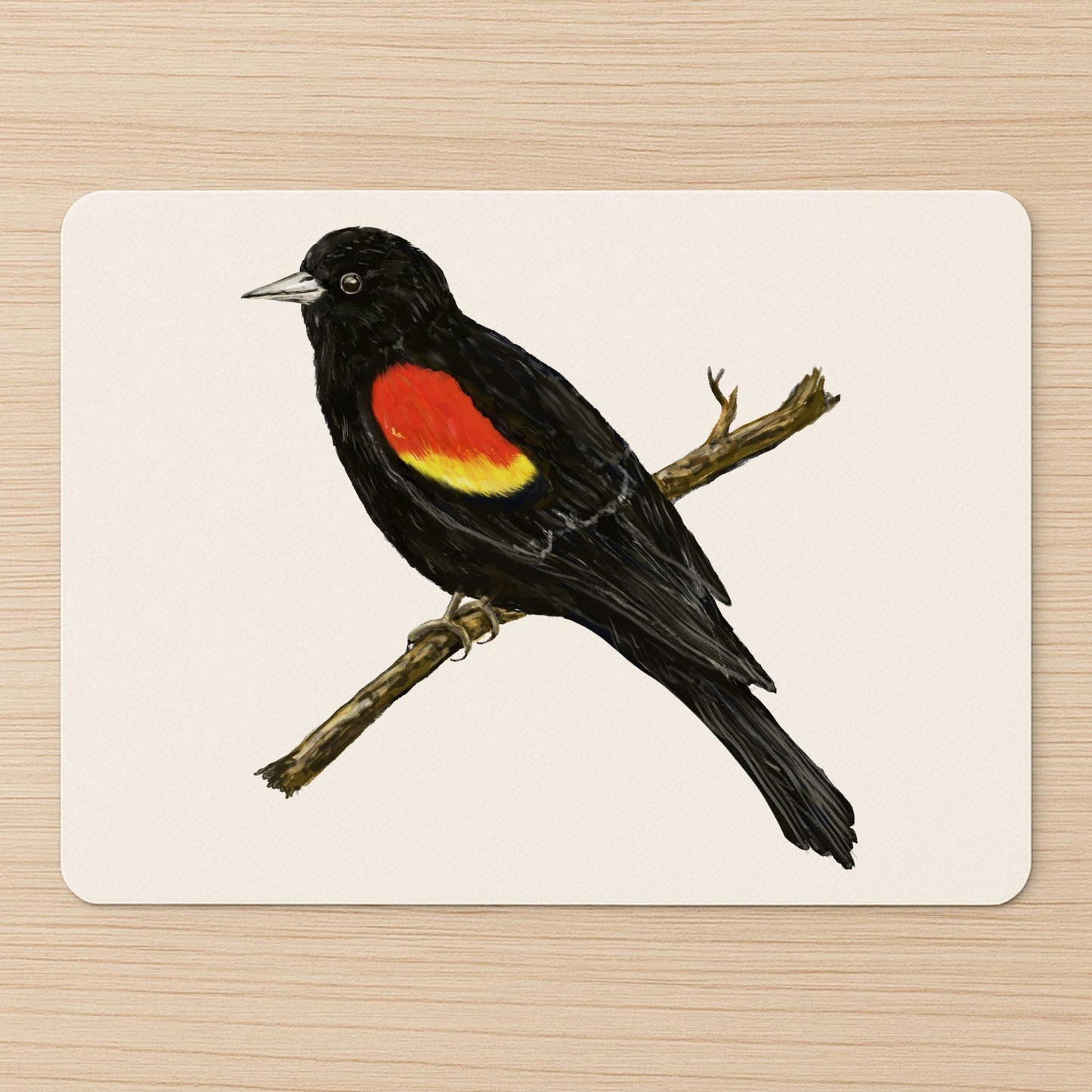Red - Winged Blackbird Mousepad - MerikaArt