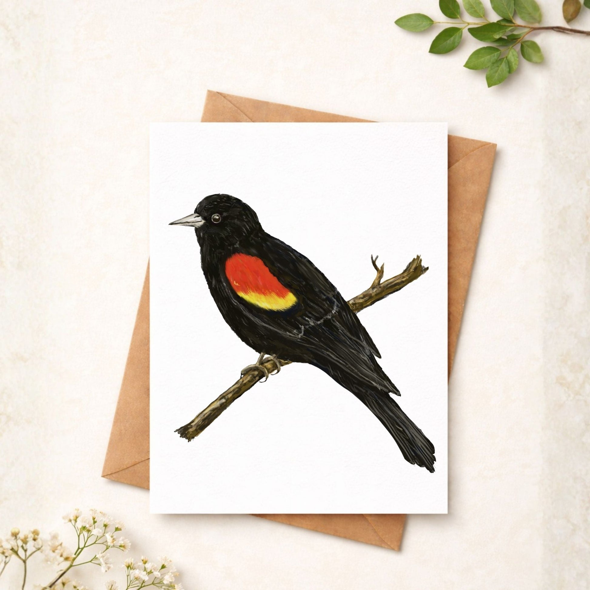 Red - winged Blackbird Postcard - MerikaArt