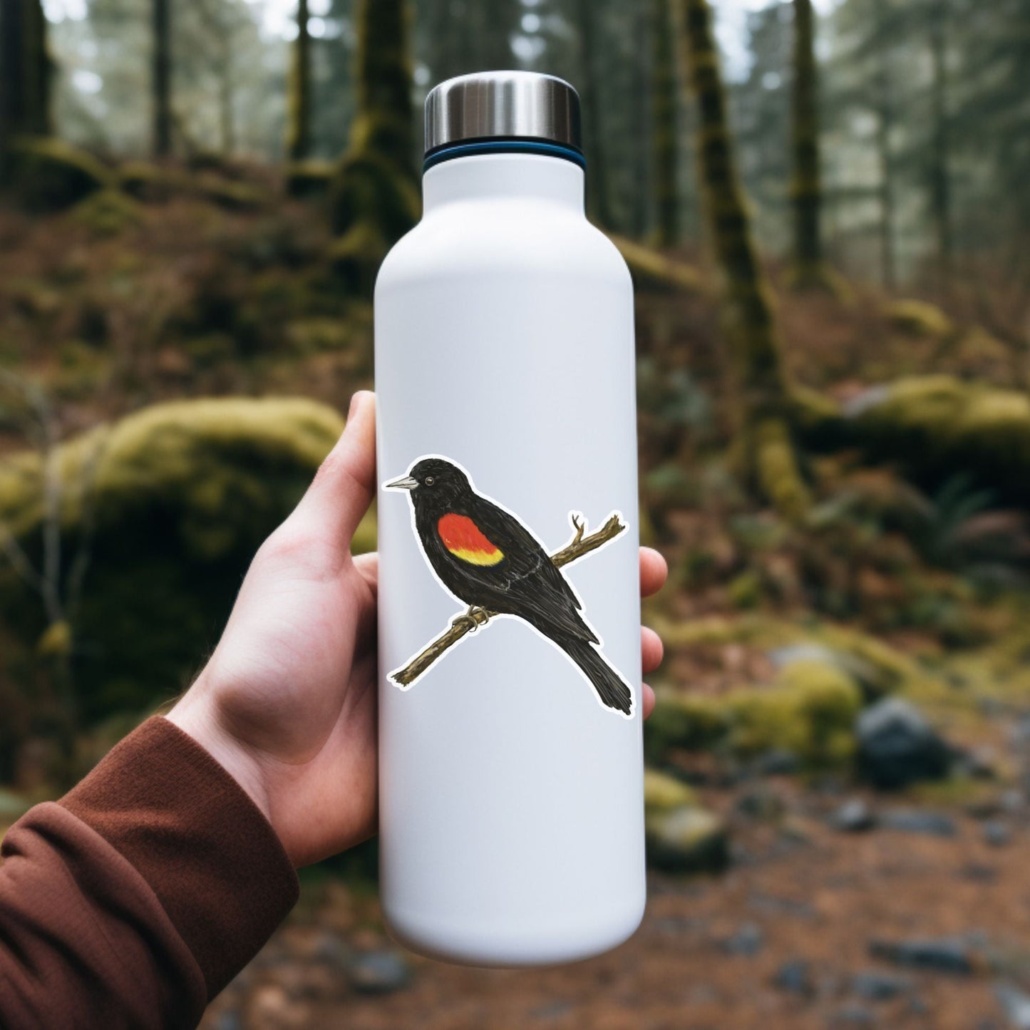 Red - winged Blackbird Sticker - MerikaArt