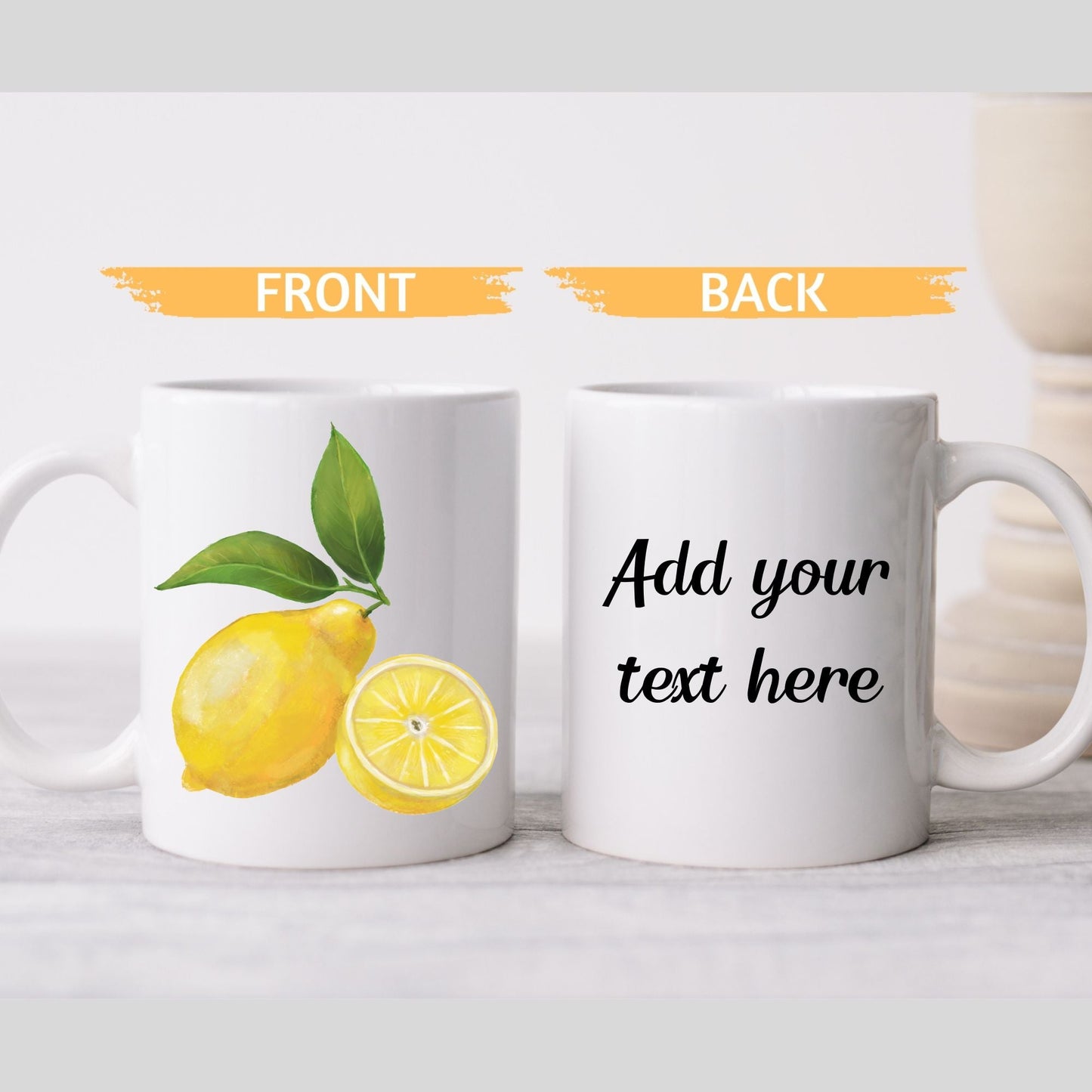 Refreshing Lemon Mug with Citrus Art - MerikaArt