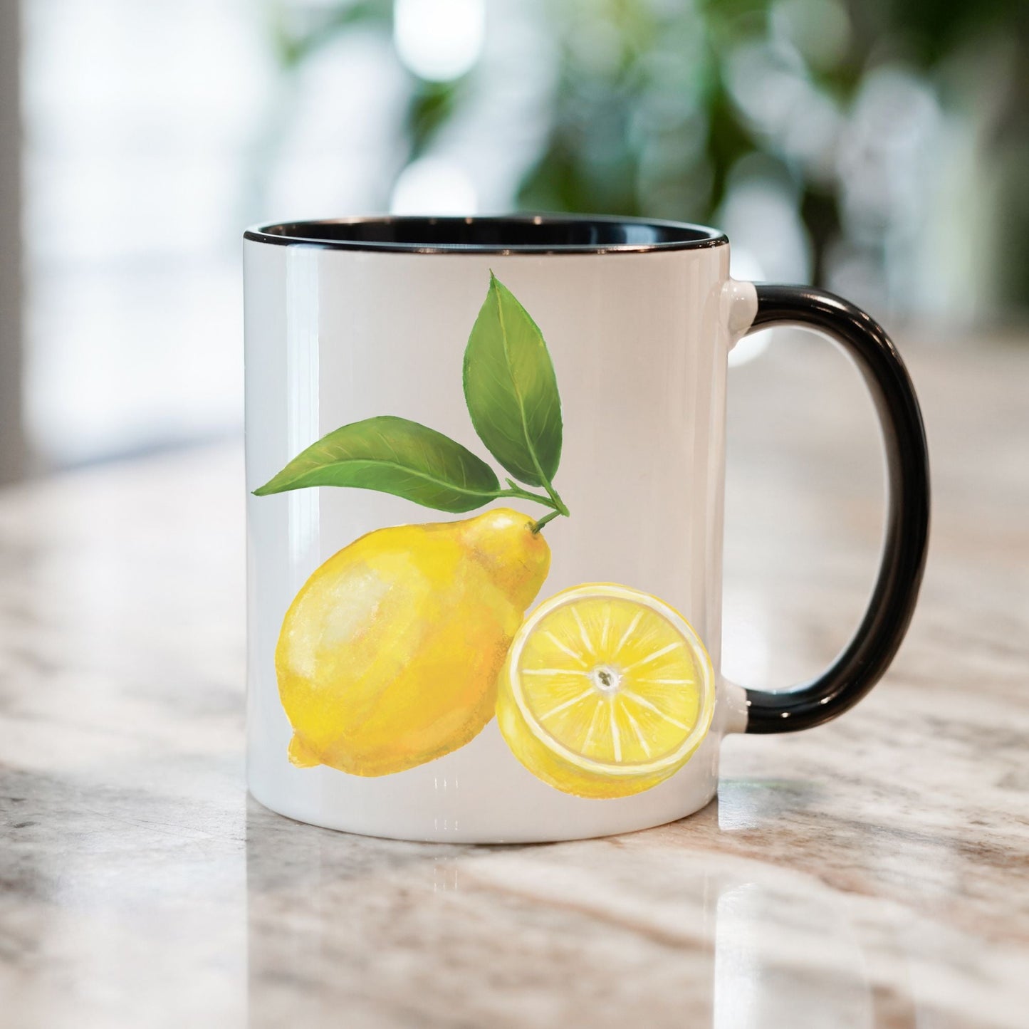 Refreshing Lemon Mug with Citrus Art - MerikaArt