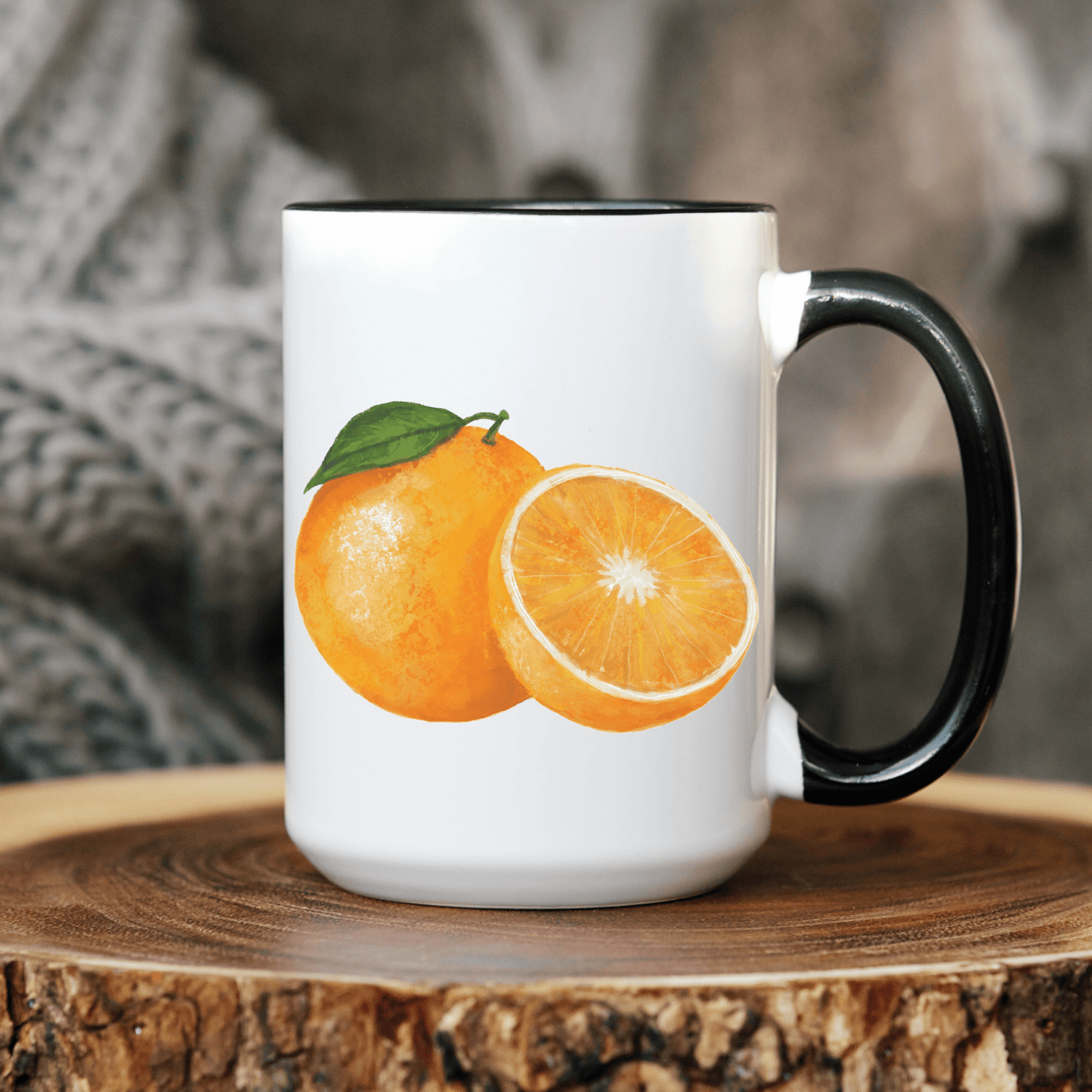 Refreshing Orange Mug with Citrus Slice Art - MerikaArt