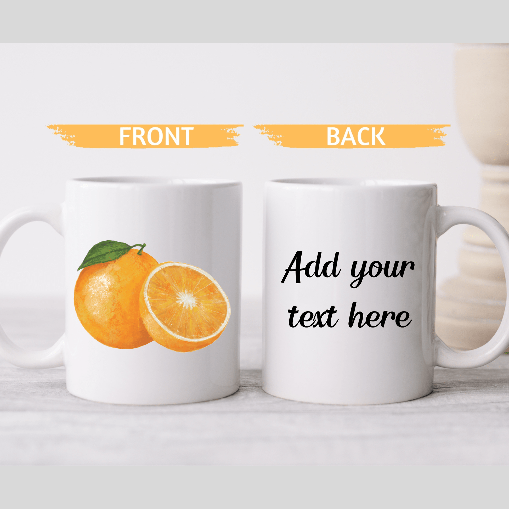 Refreshing Orange Mug with Citrus Slice Art - MerikaArt