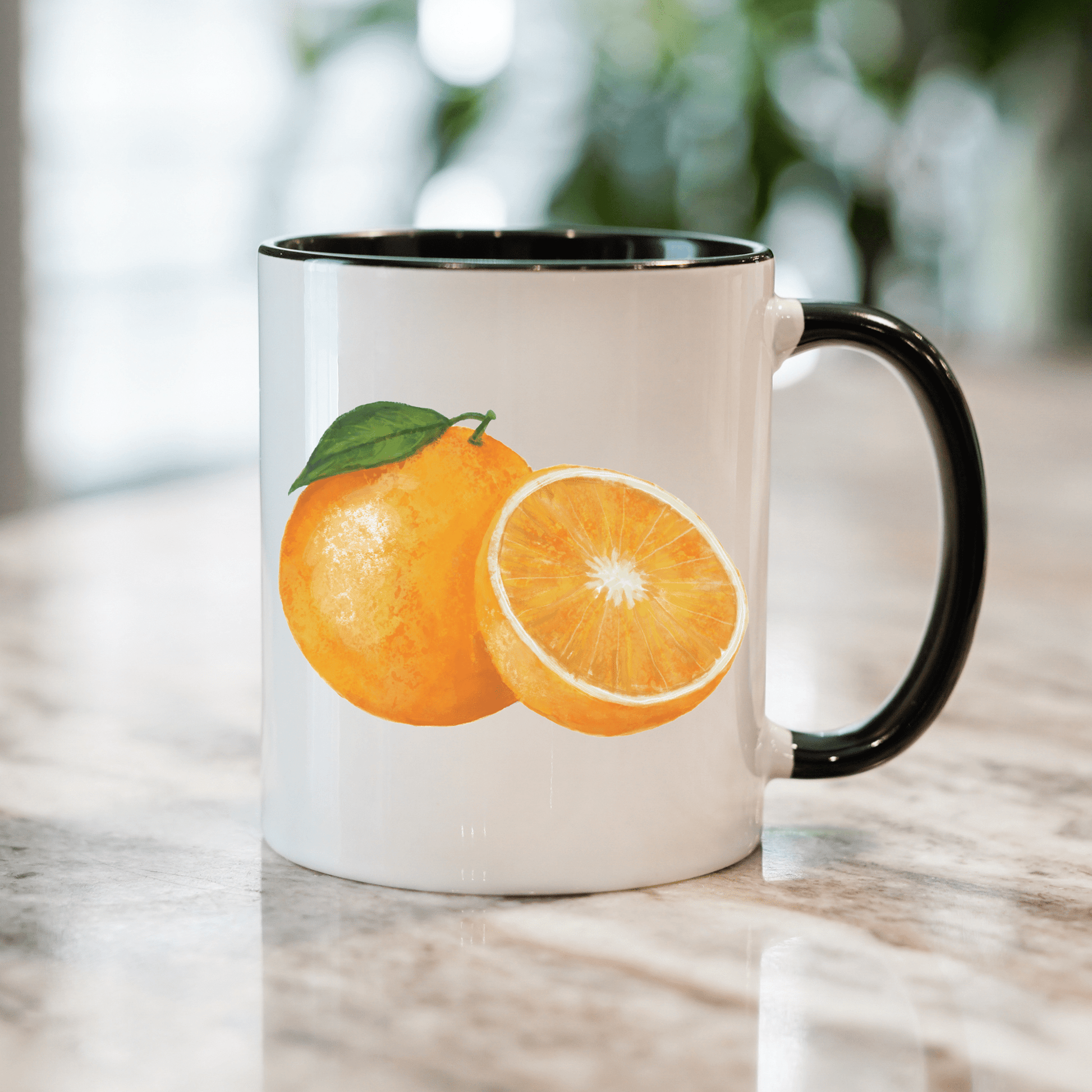 Refreshing Orange Mug with Citrus Slice Art - MerikaArt