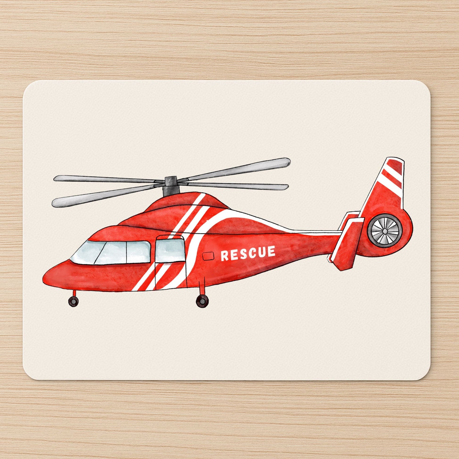 Rescue Helicopter Mousepad - MerikaArt