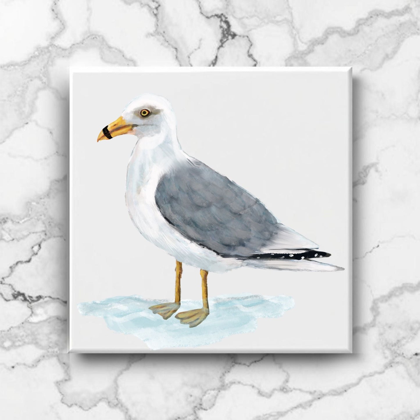 Ring - Billed Gull Ceramic Tile - MerikaArt