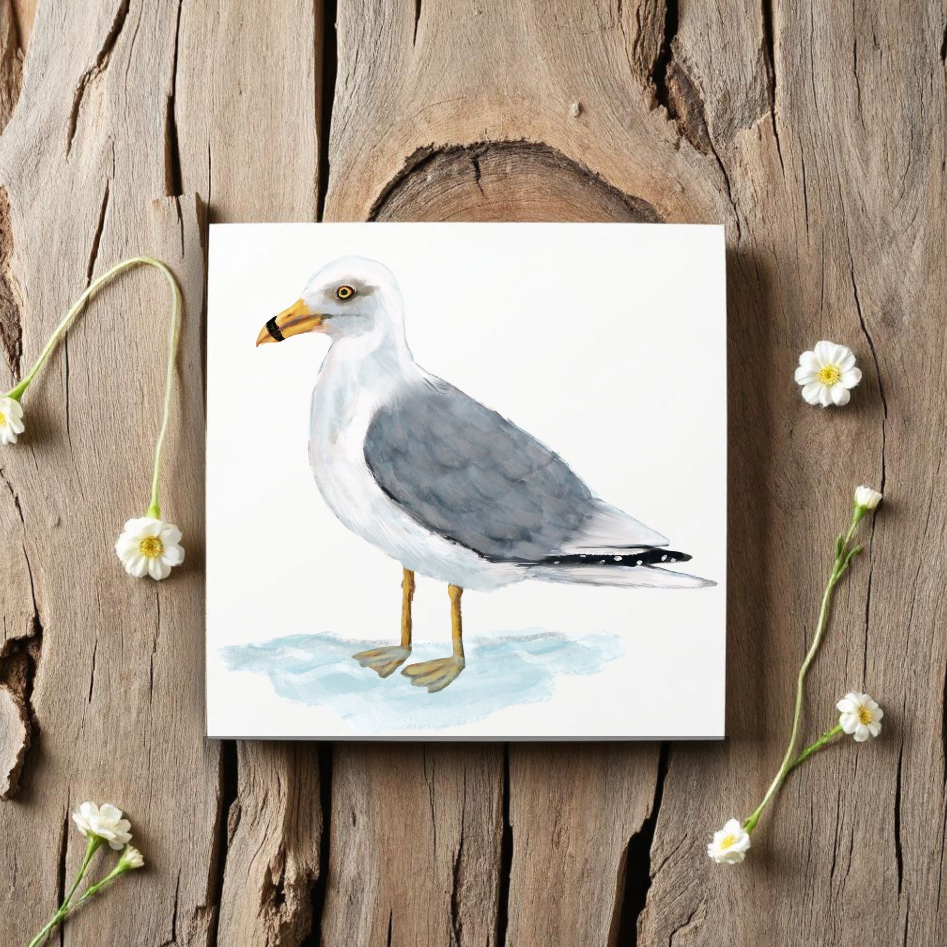 Ring - Billed Gull Ceramic Tile - MerikaArt