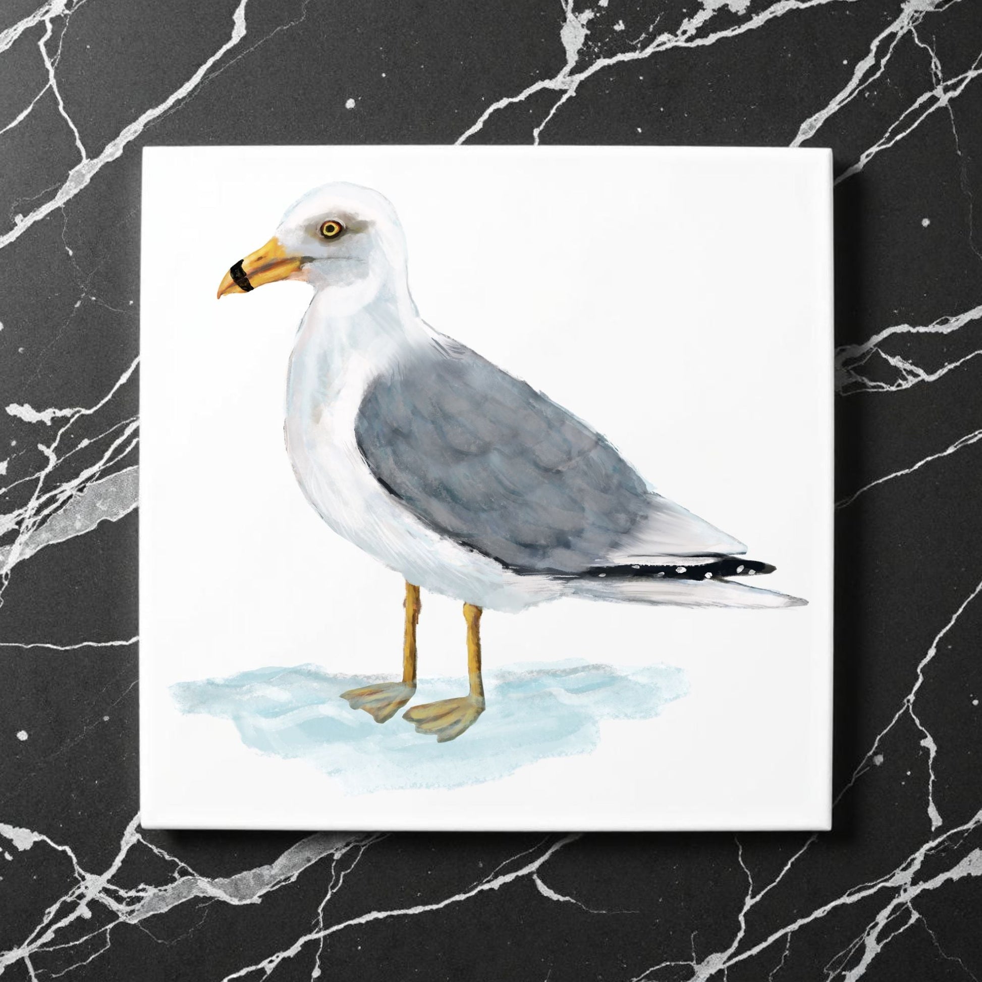 Ring - Billed Gull Ceramic Tile - MerikaArt