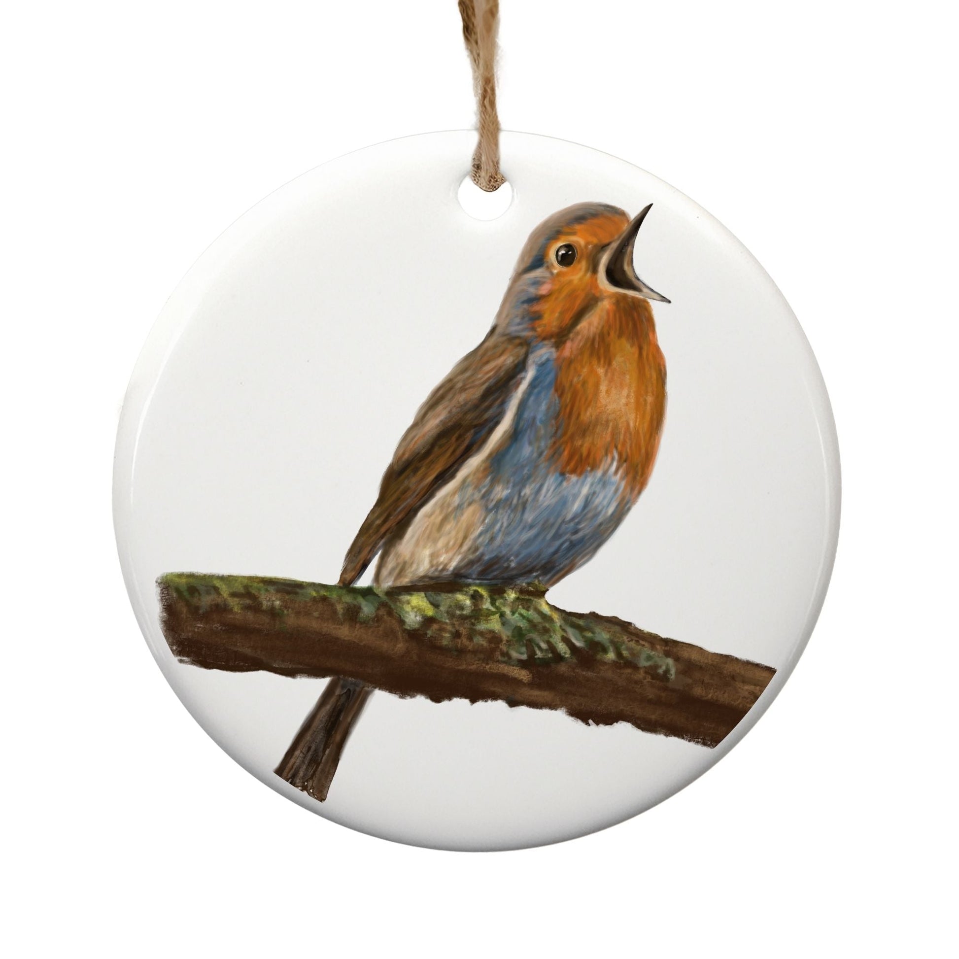 Robin Ceramic Ornament - MerikaArt