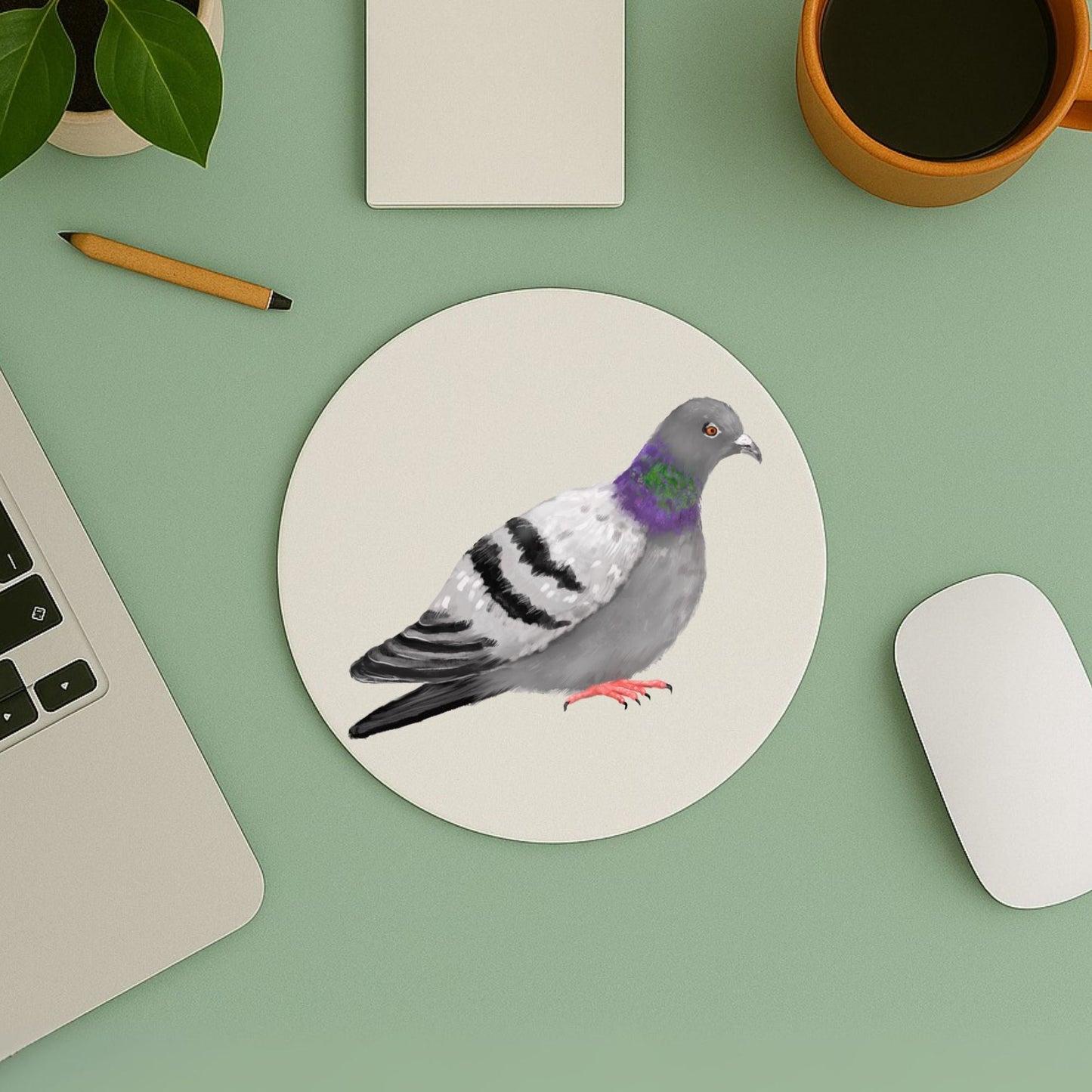 Rock Pigeon Mousepad - MerikaArt