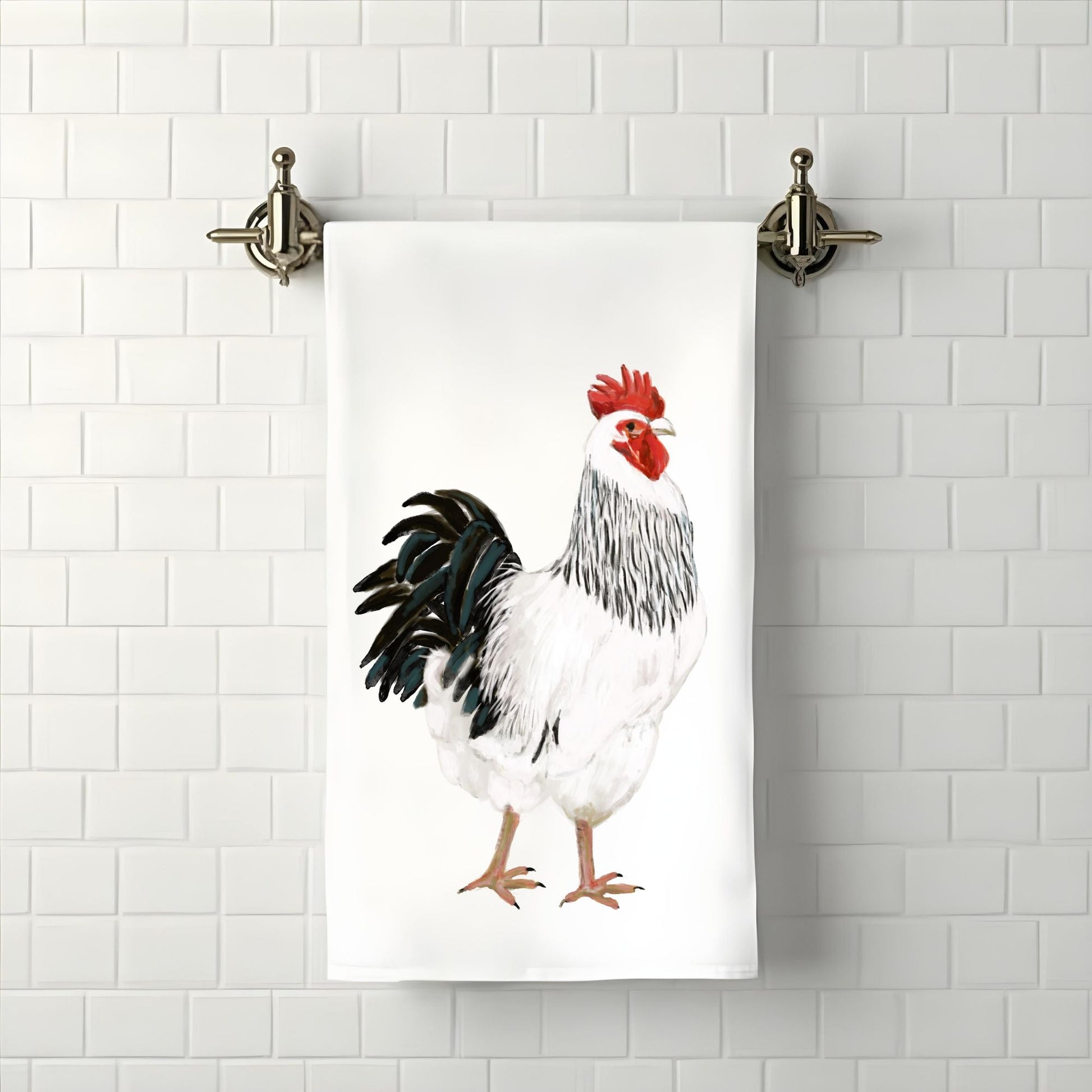 Rooster Bathroom Towel - MerikaArt