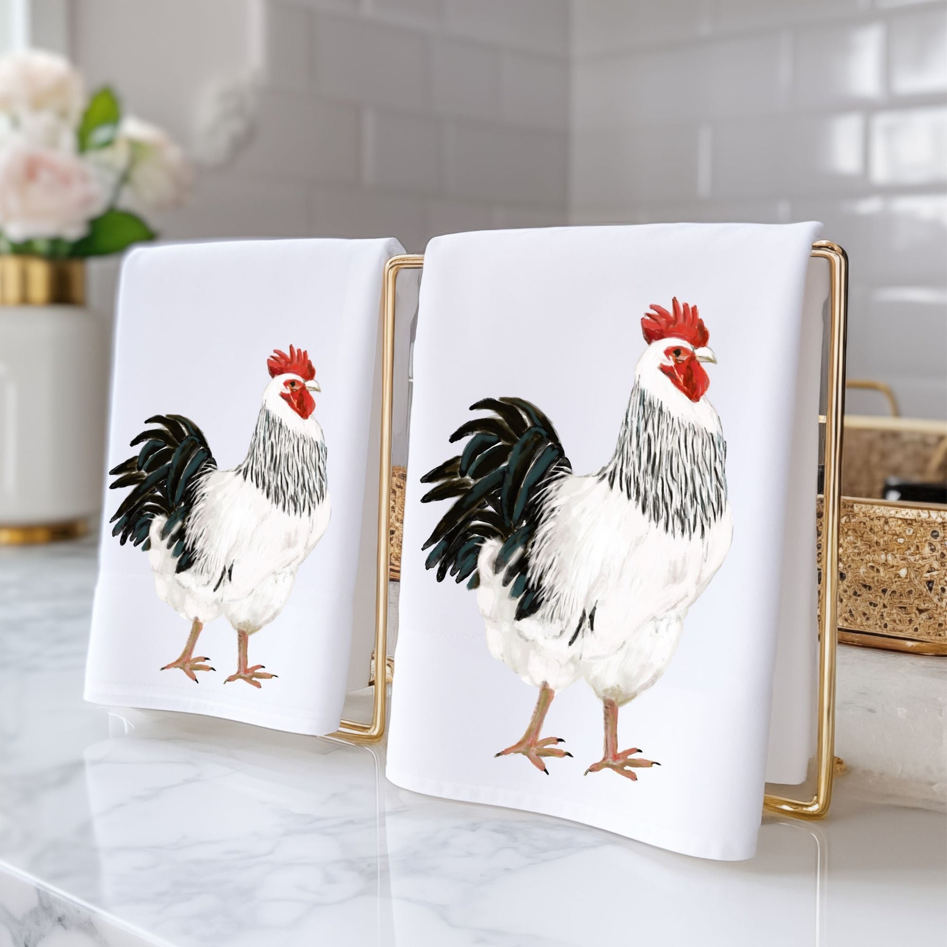 Rooster Bathroom Towel - MerikaArt
